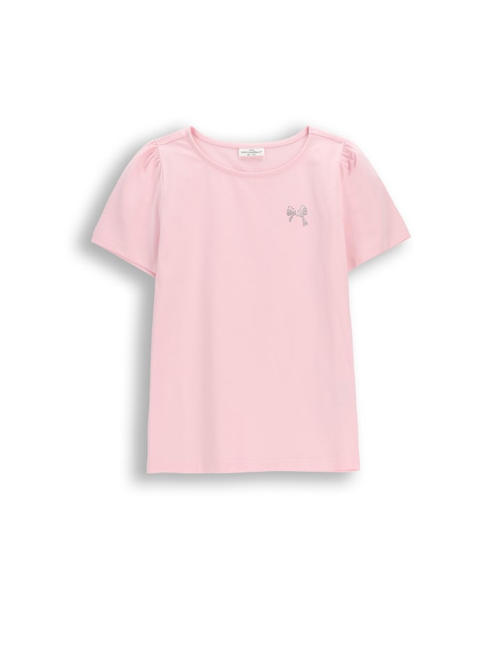 Elegantes T-Shirt mit kurzen Ärmeln in gedämpftes Rosa