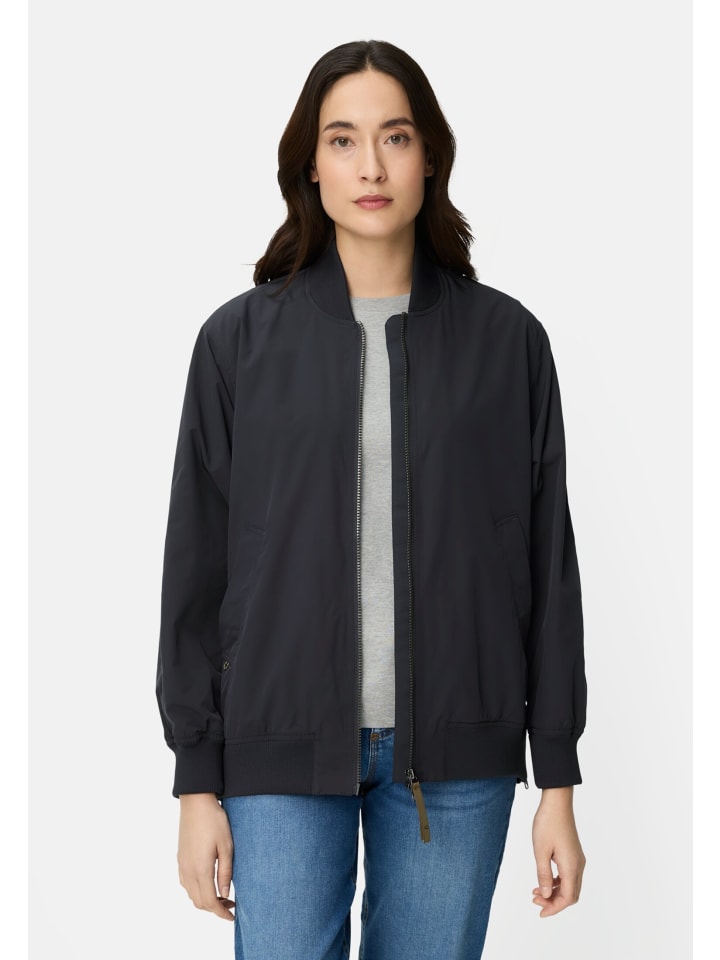 Bomberjacke mit seitlichem Reißverschluss in Navyblau