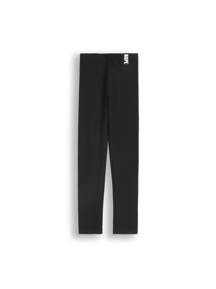 Sweat-Leggings mit langem Hosenbein in schwarz