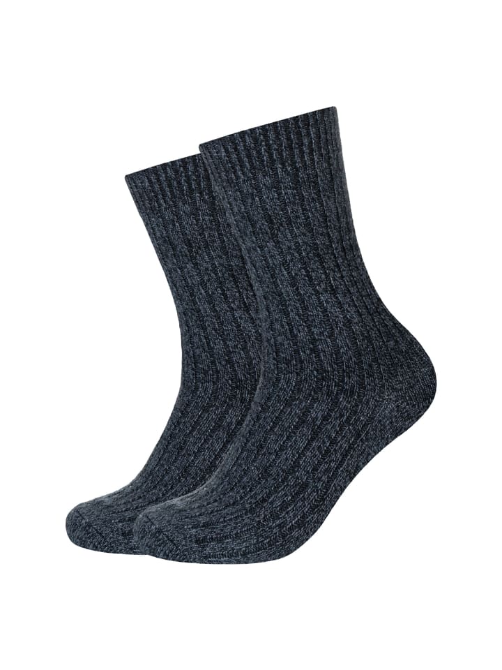 Socken cosy mouline Boot 2er Pack black