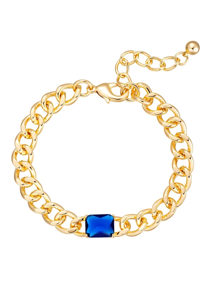 Armband aus Messing mit Glas in gelbgold