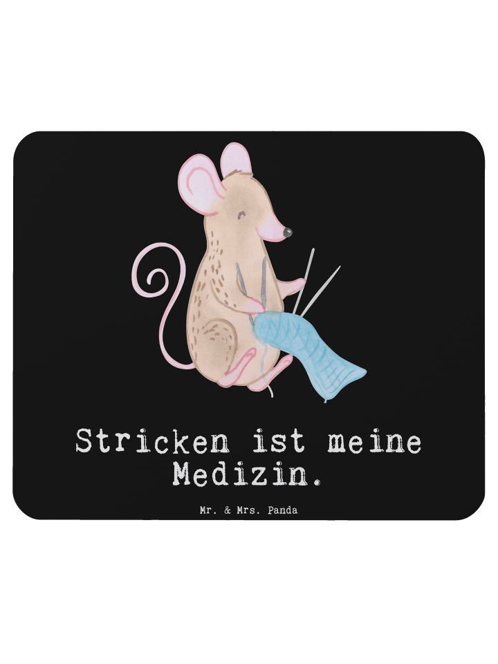 Mousepad Maus Stricken mit Spruch in Schwarz
