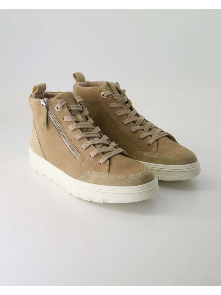 Schnürstiefeletten in Beige