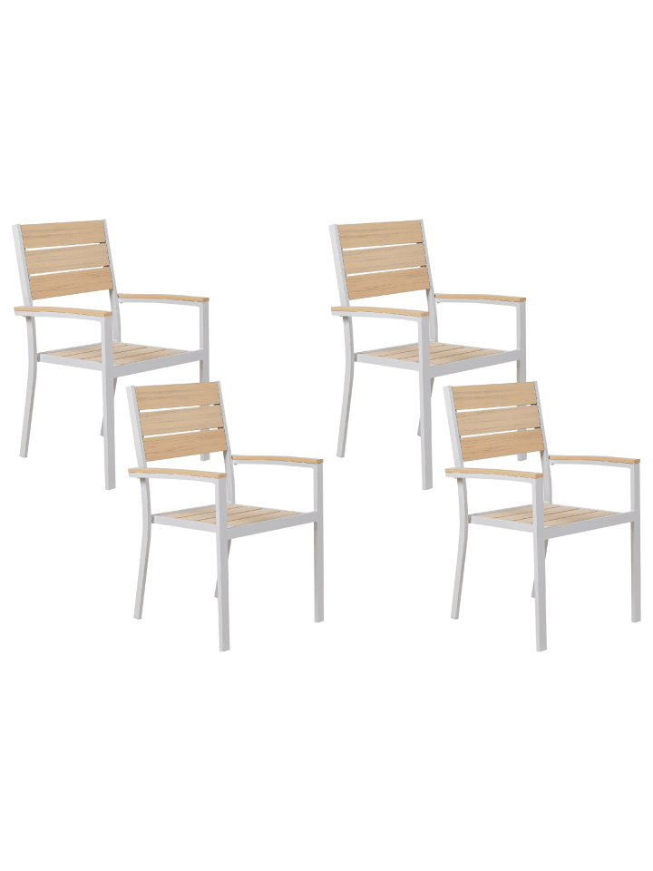 4er-Set Gartenstuhl PRATO in Beige/Weiß