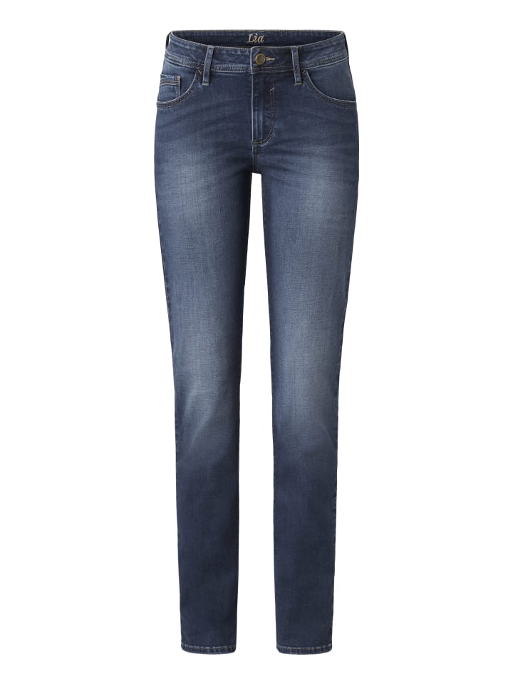 5-Pocket Jeans LIA in blue stone used moustache