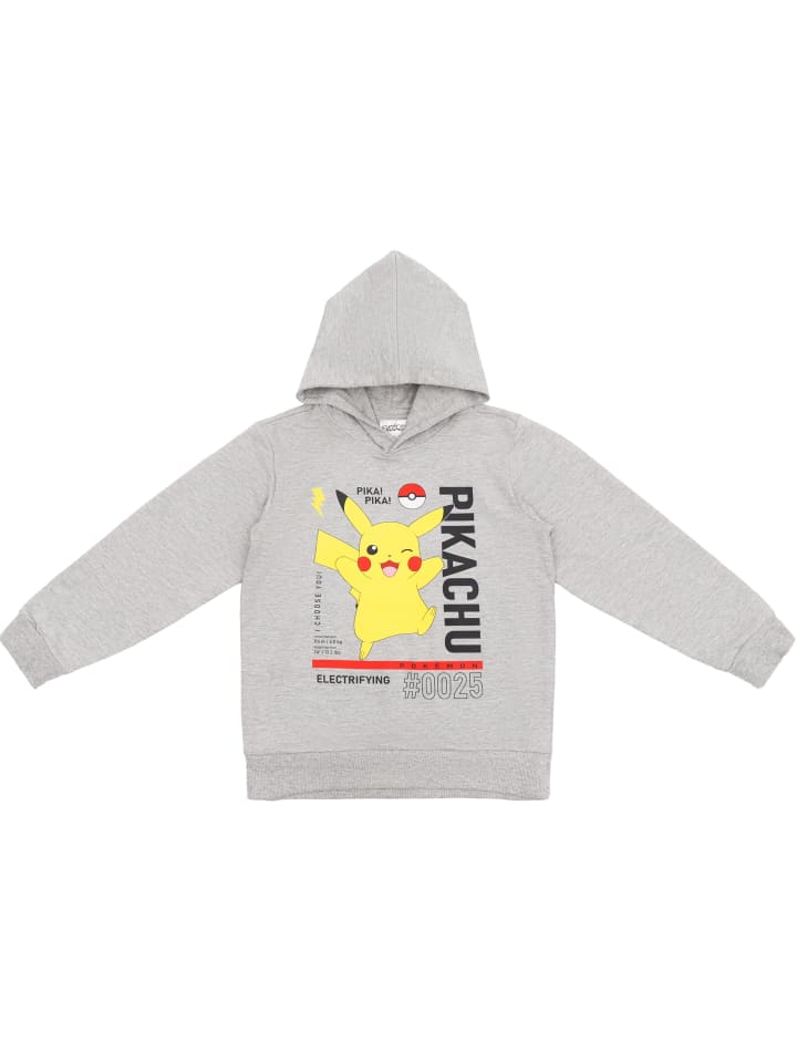 Pokemon Kapuenpullover Hoody in grau