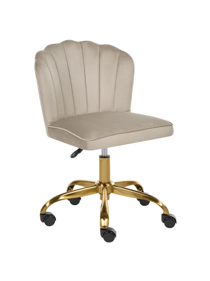 Bürostuhl VALTICELLO in Beige/Gold - (W) 60 x (H) 77 x (L) 60 cm