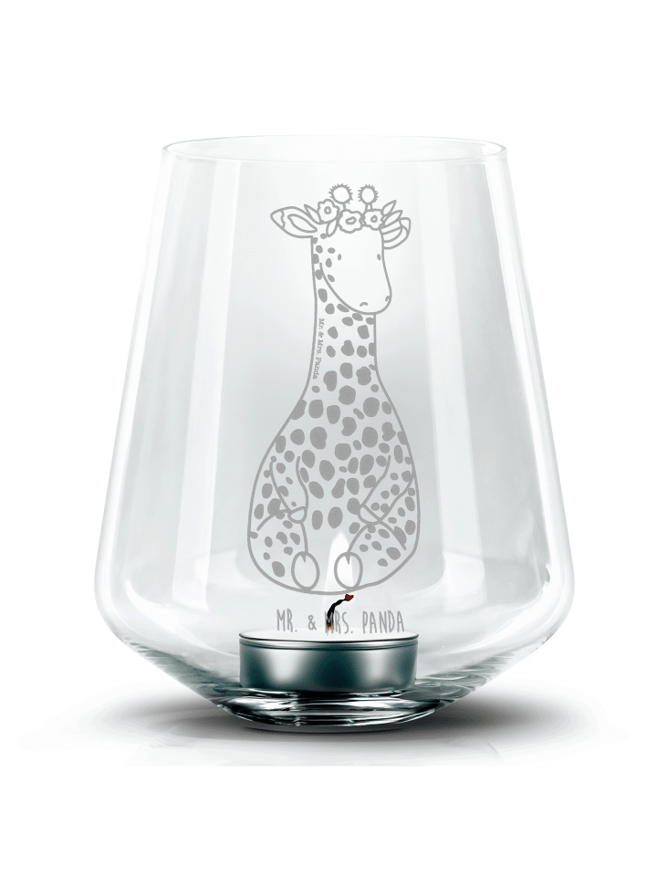 Laterne Giraffe Blumenkranz ohne Spruch in Transparent