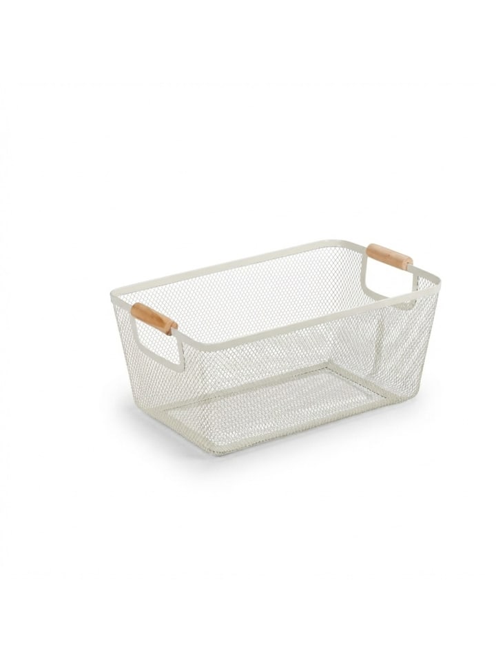 Drahtkorb in Weiß - (B)37 x (H)16,5 x (T)22,5 cm