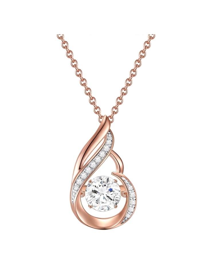 Halskette aus Sterling Silber mit Zirkonia in roségold
