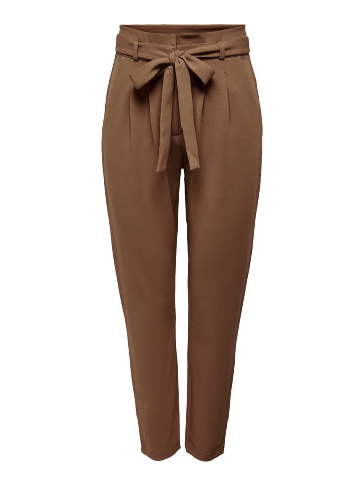Elegante High Waist Stoffhose Paperback Marlene Pants JDYTANJA in Braun