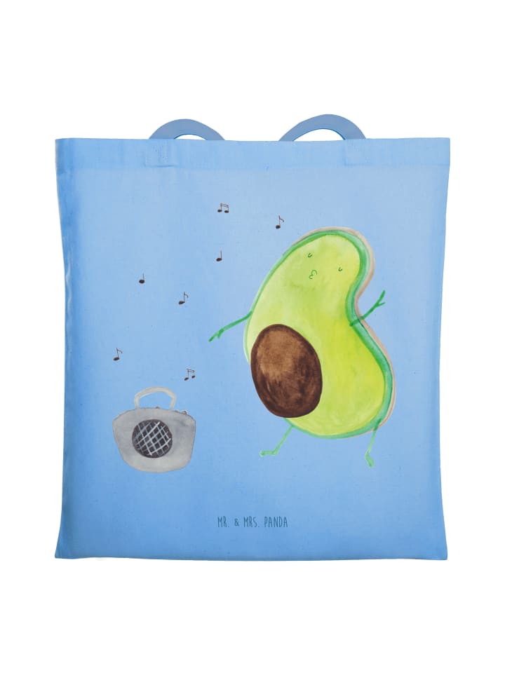 Jutebeutel Avocado Tanzen ohne Spruch in Sky Blue