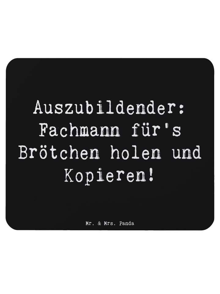 Mousepad Spruch Auszubildender Profi mit Spruch in Schwarz