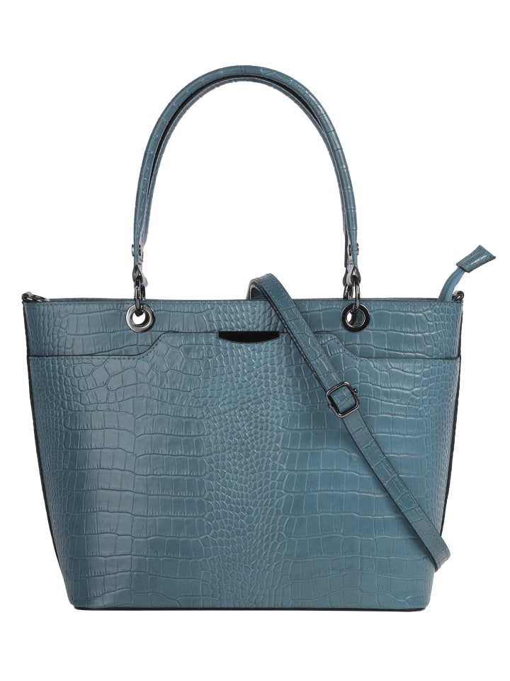 Handtasche echt Leder in blau