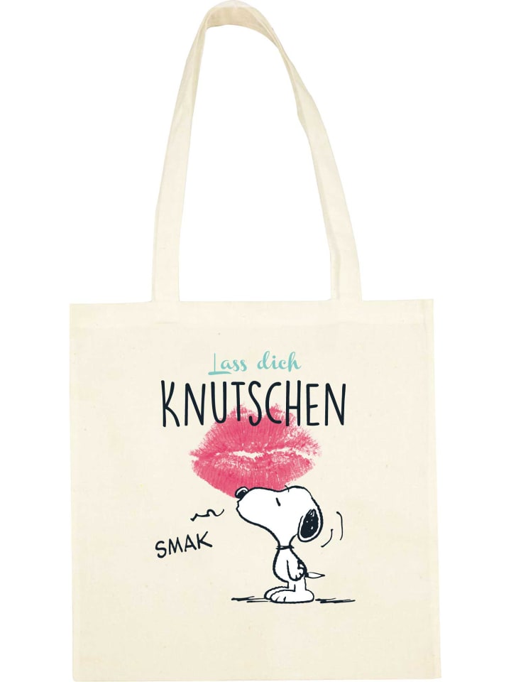 The Peanuts Stoffbeutel Snoopy - Lass dich knutschen in beige