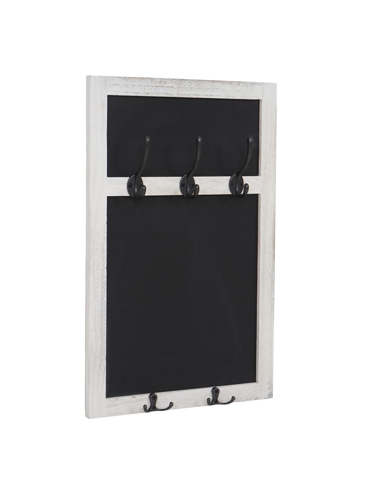 Wandgarderobe C51 im Shabby-Look mit 5 Haken, Weiß, shabby