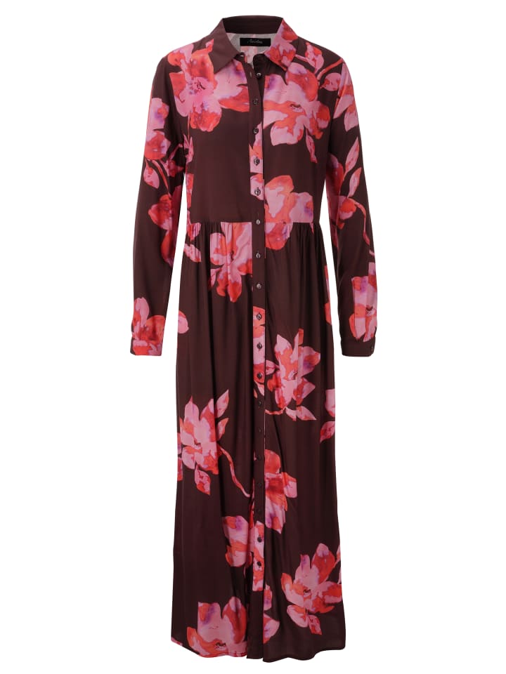 Maxikleid in dunkelbordeaux-rosa-orange-rot-lila-rosé