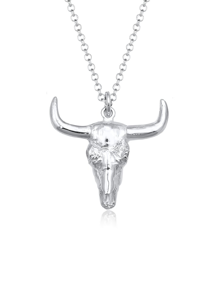 Halskette 925 Sterling Silber Bulle in Silber