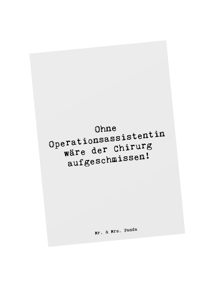 Postkarte Operationsassistentin Wichtigkeit mit... in Weiß
