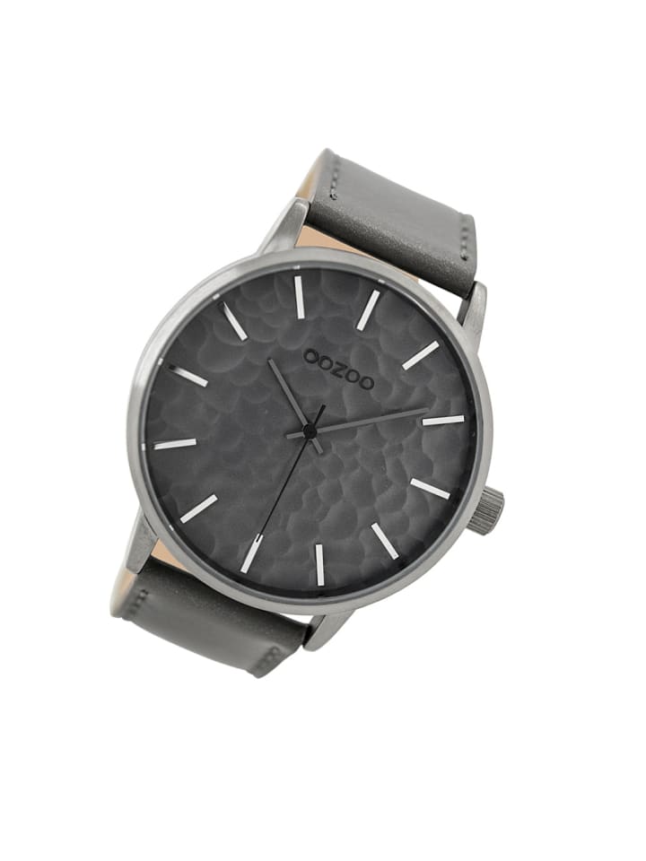 Analog-Armbanduhr Oozoo Timepieces grau extra groß (ca. 48mm)