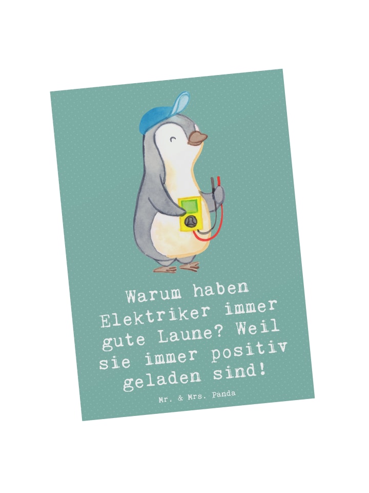 Postkarte Positiver Elektriker mit Spruch in Meeresbrise