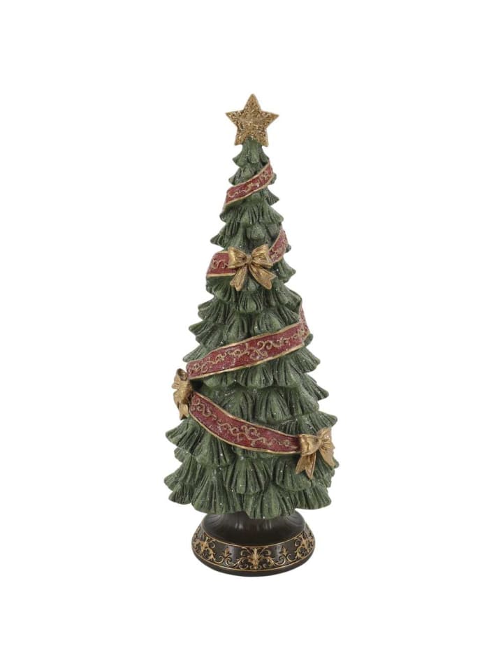 Deko WEIHNACHTSBAUM NOEL Grün mit Schleifen und Band 40 cm