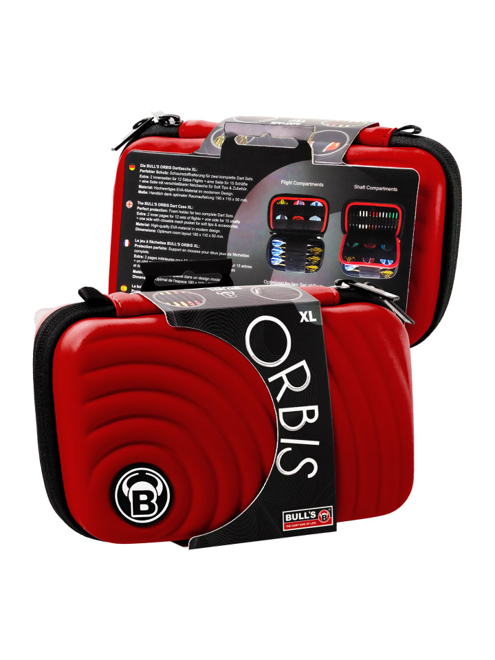 Dartcase Orbis HS Carbon Darttasche Dartbox Pfeilaufbewahrung Darts-Etui in red
