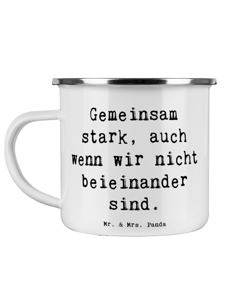 Emaille Becher Spruch Trennung von den Eltern m... in Weiß