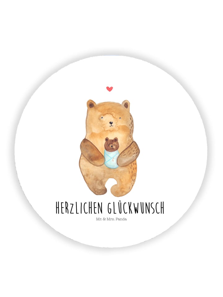Magnet Bär Baby mit Spruch in Weiß