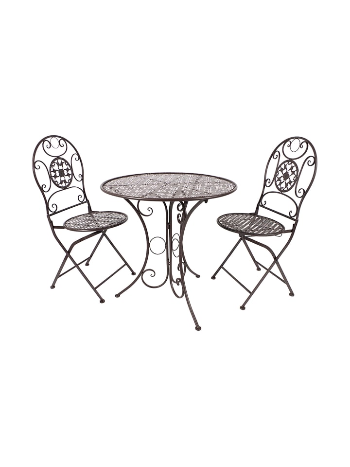 3tlg. Set Garten-Sitz-Set IRONGARDENDUO in Braun
