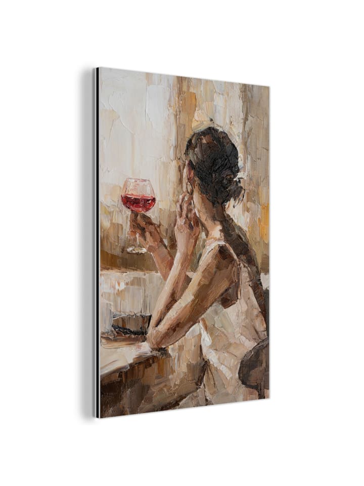 Metallbild Wein