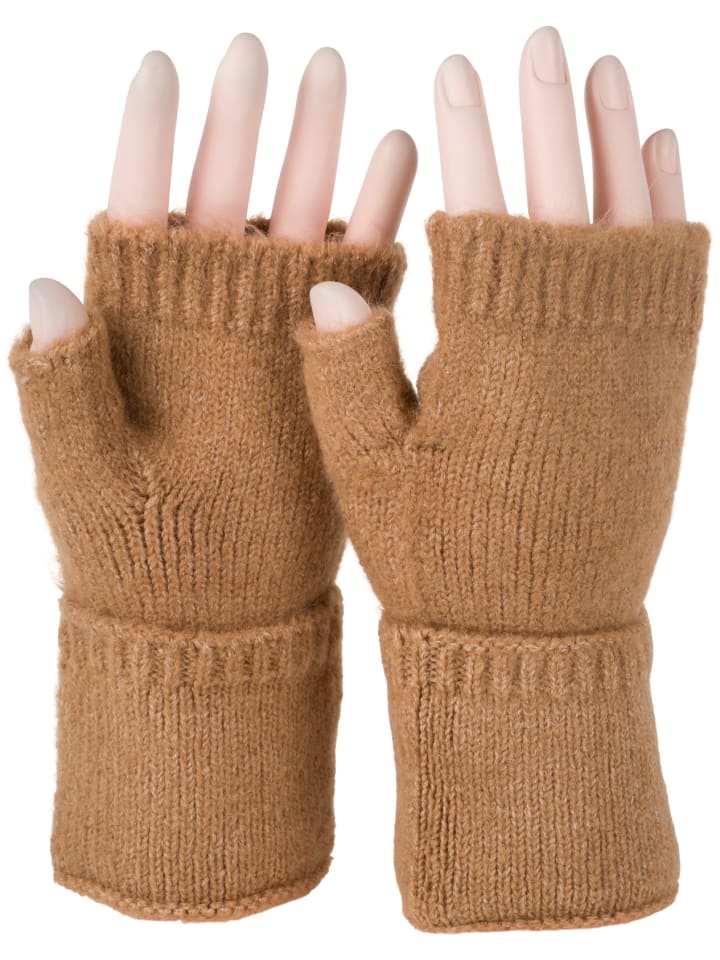 Fingerlose Strickhandschuhe in