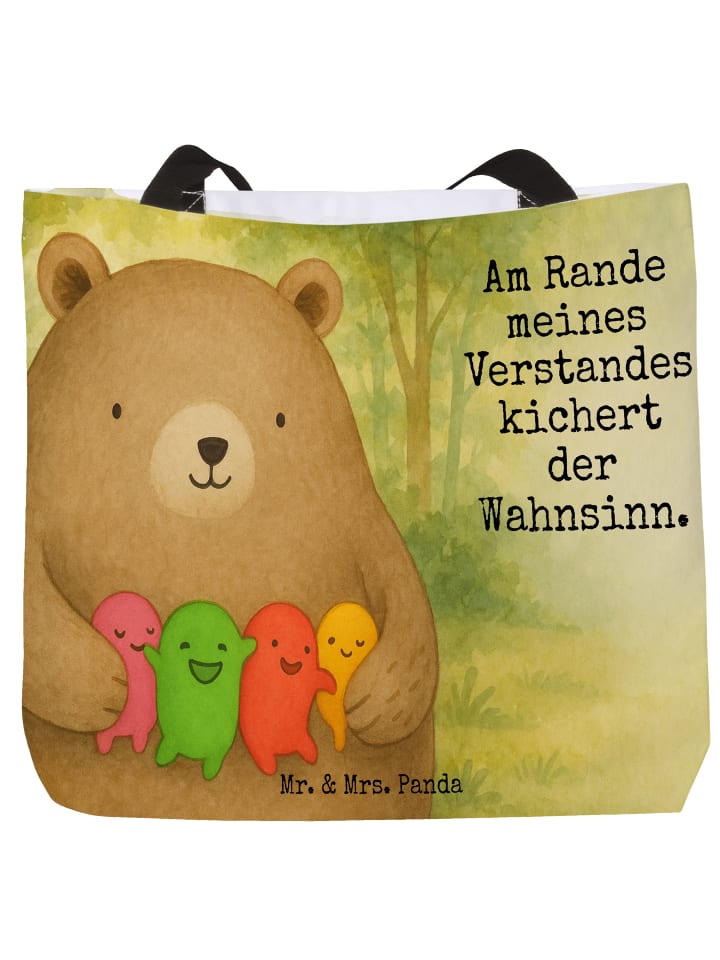 Tasche Bär Gefühl Design mit Spruch in Weiß