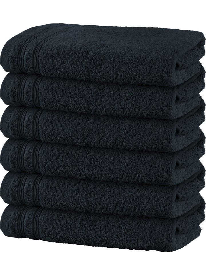 Handtuch 6er-Pack Heidelberg in schwarz