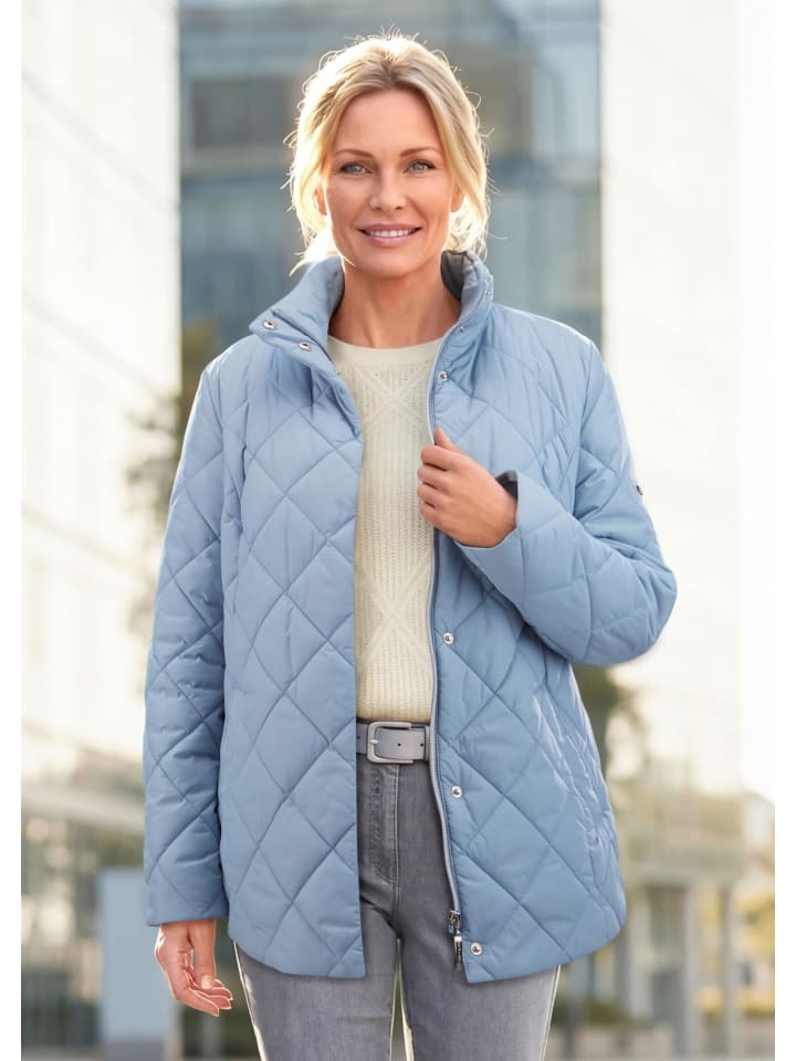 Kurzgröße: Moderne Winterjacke mit Stehkragen in hellblau