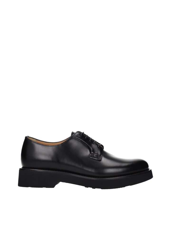 Schwarz Leder Oxford-Schuhe und Derby-Schuhe