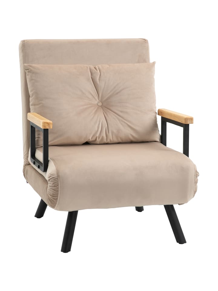 Schlafsofa in Beige 63L x 73B x 81H cm