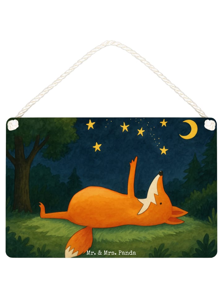 Wandbild Holz Fuchs Sterne Design ohne Spruch in Weiß
