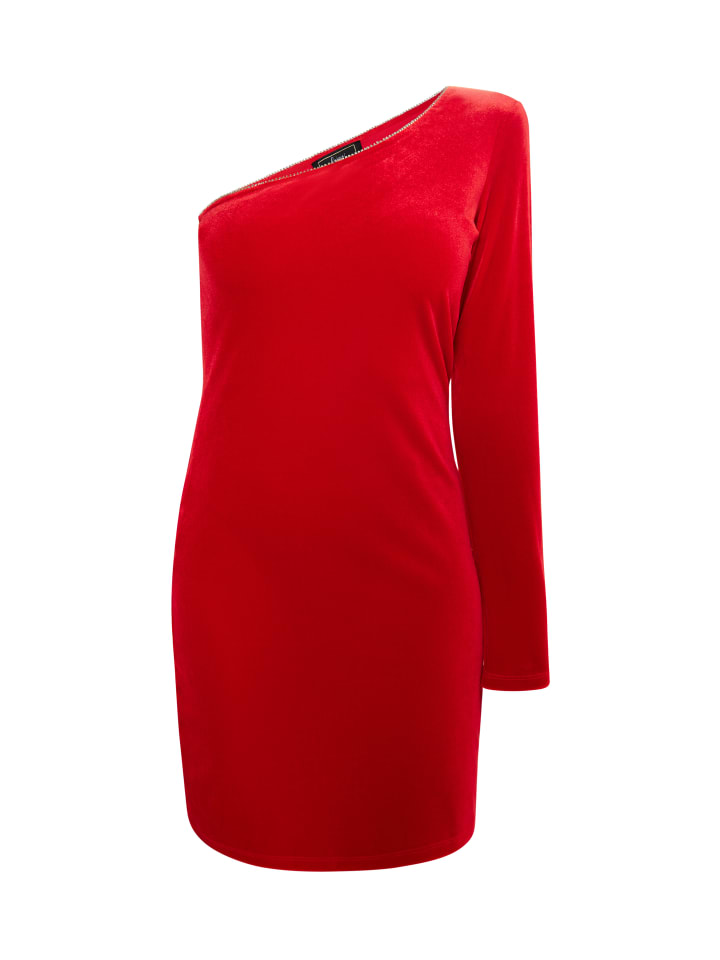 Damen One Shoulder Minikleid in Rot