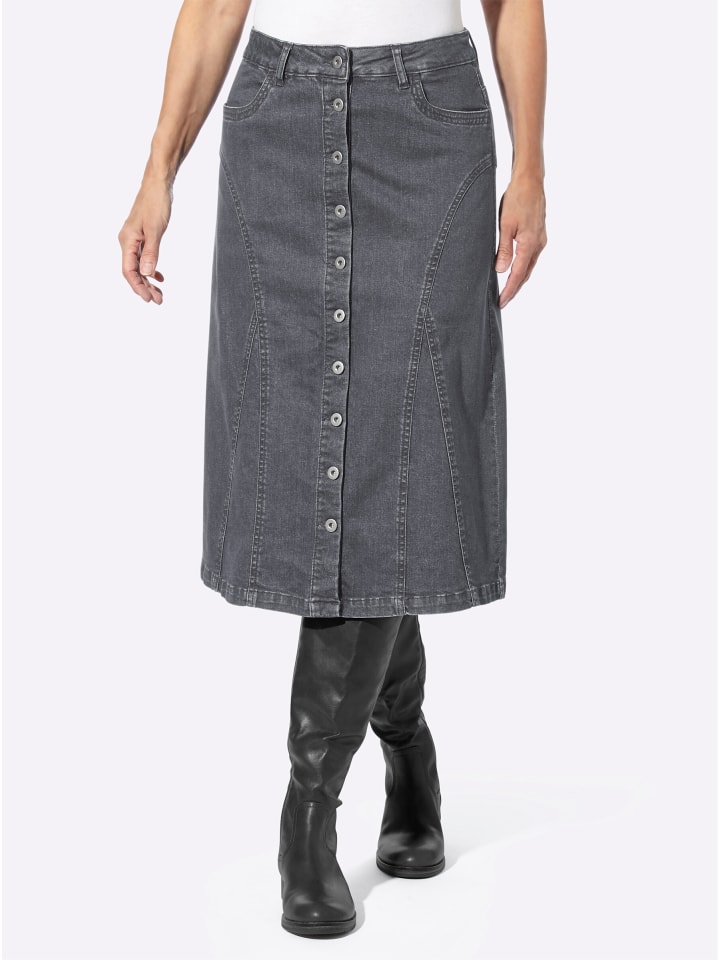 Jeans-Rock in grey-denim