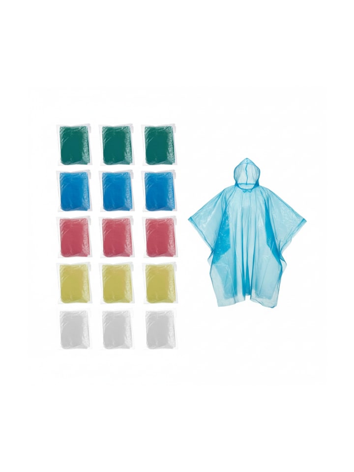 30 x Einweg-Regenponcho in Bunt