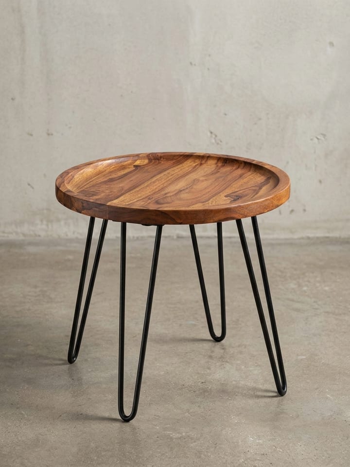Couchtisch Massivholz 45x40x45 cm Wohnzimmertisch Rund