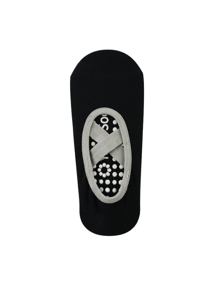 Yoga-Socken mit Kreuzriemen in Schwarz