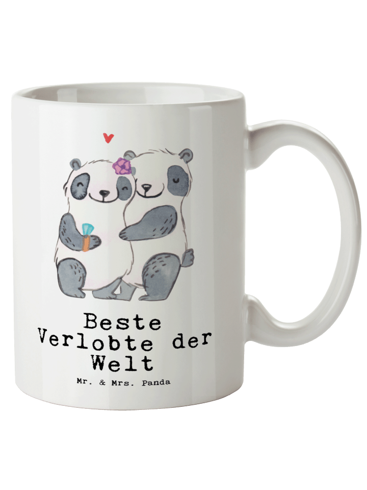 500 ml Tasse Panda Beste Verlobte der Welt mit ... in Weiß