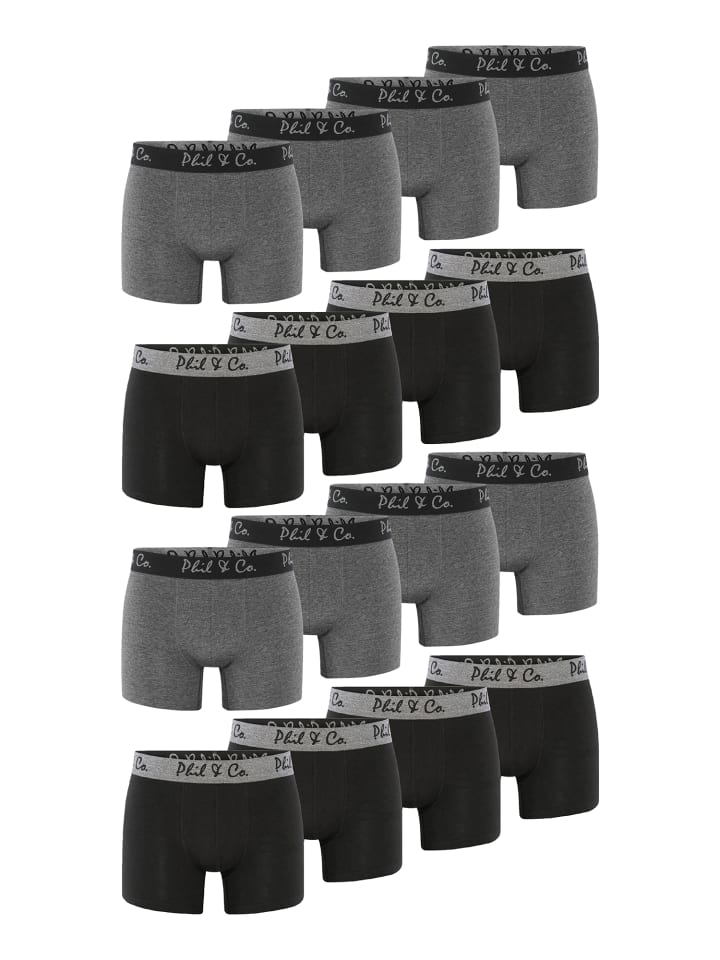 Boxer Retropants in Schwarz/Anthrazit