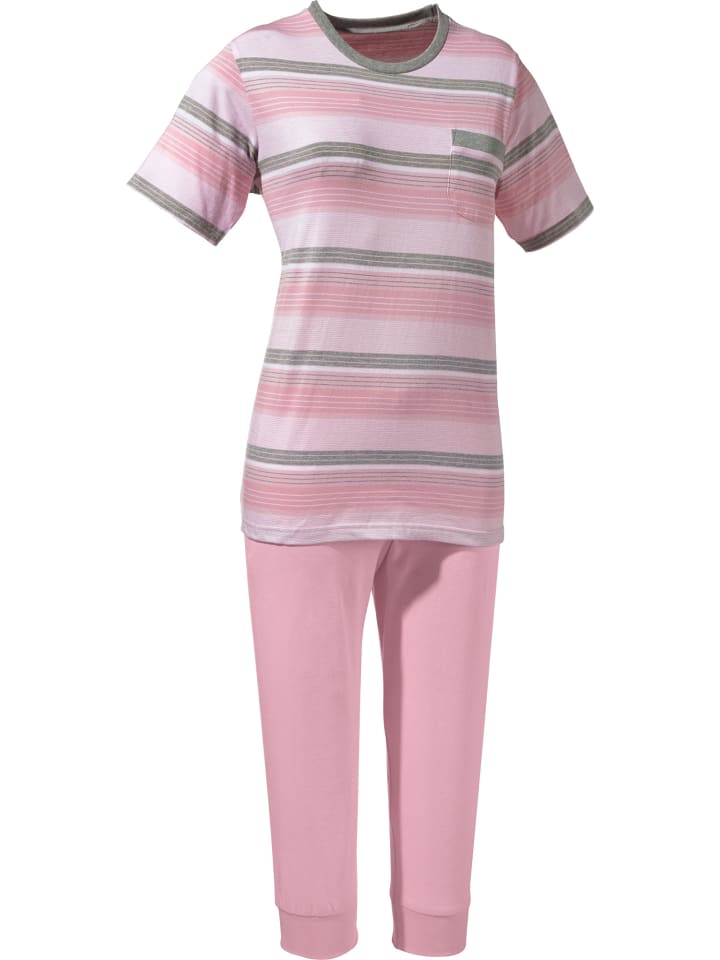 Single-Jersey Schlafanzug in rosé/grau
