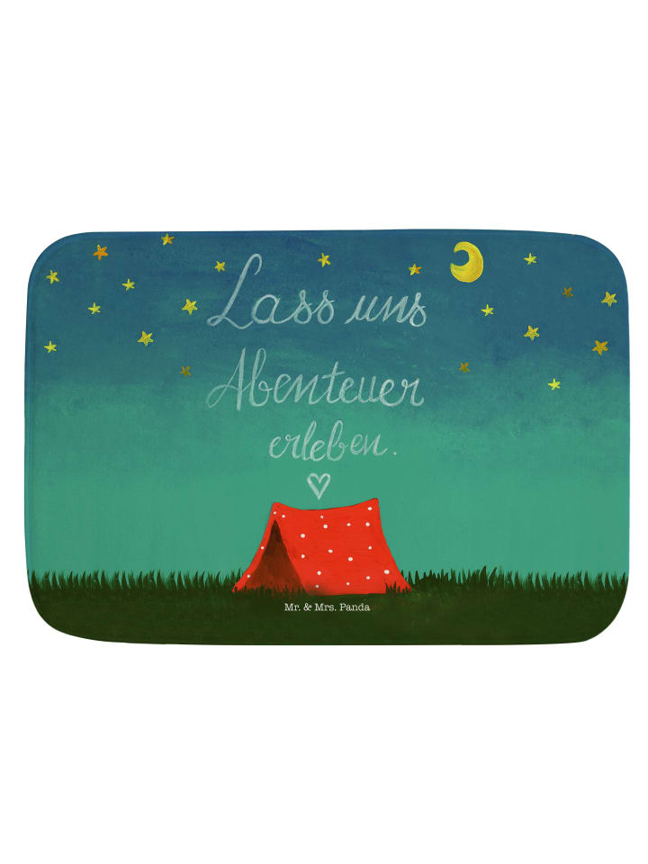 Badeteppich Abenteuer mit Spruch in Bunt