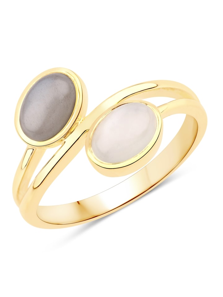Ring aus Sterling Silber aus Mondstein in gelbgold