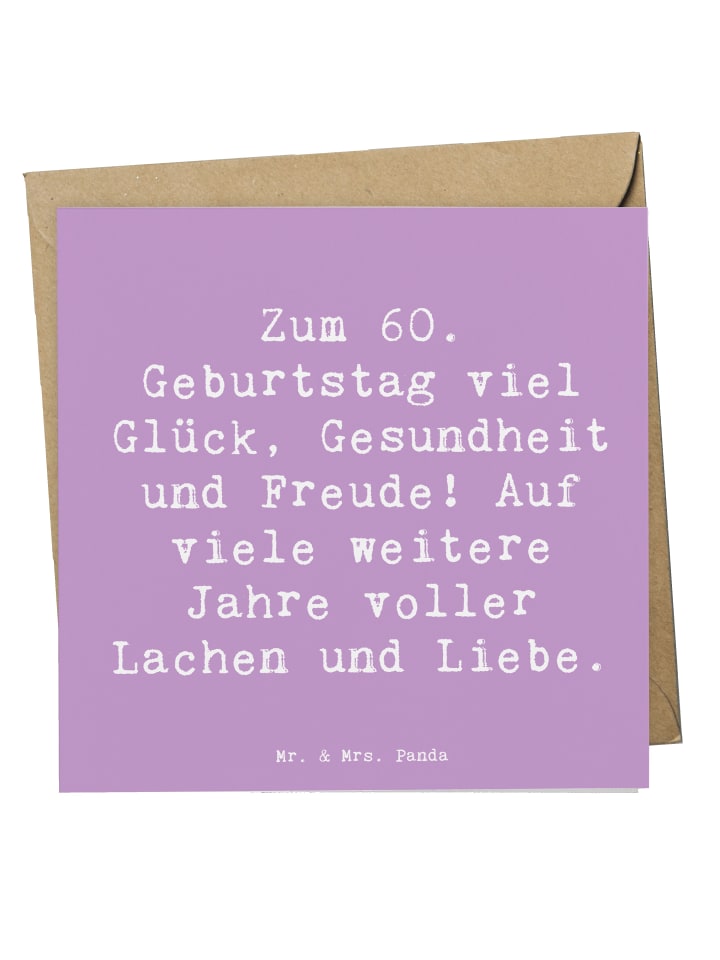 Grußkarte Spruch 60. Geburtstag Glück mit Spruch in Lavendeltraum