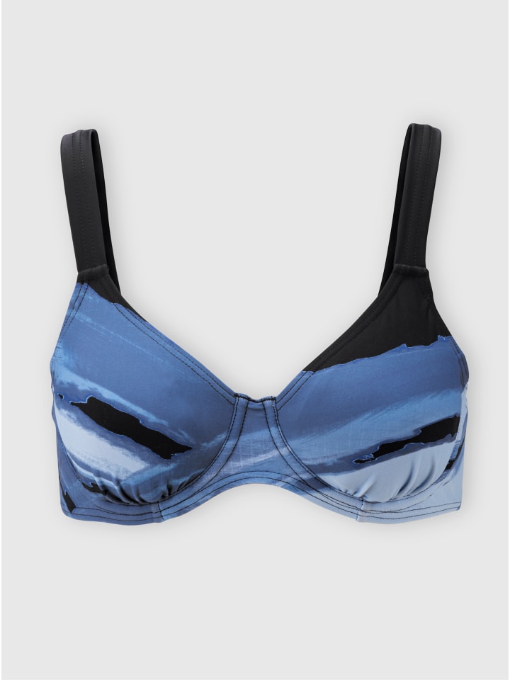 Bikini in schwarz-jeansblau